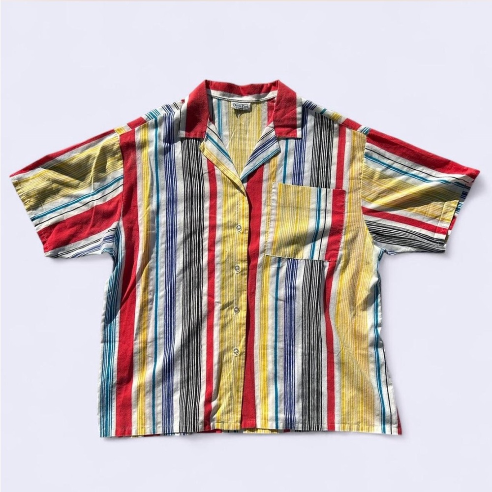 Deere Park 90s striped short sleeve button up shirt